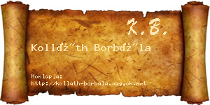 Kolláth Borbála névjegykártya